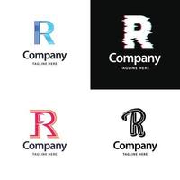 letra r diseño de paquete de logotipos grandes diseño de logotipos modernos y creativos para su negocio vector