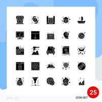 25 Creative Icons Modern Signs and Symbols of computer skiff construction ship printing Editable Vector Design Elements