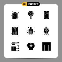 9 Creative Icons Modern Signs and Symbols of baggage education genetic checklist android Editable Vector Design Elements