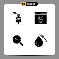 Pack of creative Solid Glyphs of motor watch communication user bleeding Editable Vector Design Elements