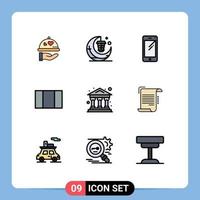 9 iconos creativos signos y símbolos modernos del banco maximizan el diseño de la media luna elementos de diseño vectorial editables de huawei vector