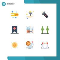 9 Universal Flat Colors Set for Web and Mobile Applications invoice document torch data media Editable Vector Design Elements