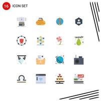 16 Flat Color concept for Websites Mobile and Apps personal network sport communication success Editable Pack of Creative Vector Design Elements