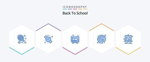 Back To School 25 Blue icon pack including board. panting. picture. drawing. drawing vector