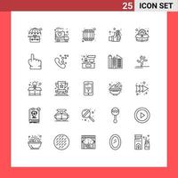 25 iconos creativos signos y símbolos modernos del paquete mano alcohol seguro tierra elementos de diseño vectorial editables vector