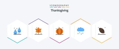 Thanks Giving 25 Flat icon pack including ball. thanksgiving. halloween. rainy. cloud vector