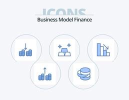 Finance Blue Icon Pack 5 Icon Design. . . money. fall. analytics vector