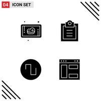 4 Creative Icons Modern Signs and Symbols of beef browser checklist sound webpage Editable Vector Design Elements