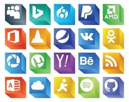 20 Social Media Icon Pack Including rss search player yahoo picasa