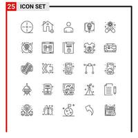 Stock Vector Icon Pack of 25 Line Signs and Symbols for capsule idea house discussion profile Editable Vector Design Elements