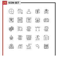 Stock Vector Icon Pack of 25 Line Signs and Symbols for capsule idea house discussion profile Editable Vector Design Elements