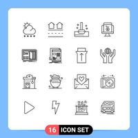 Outline Pack of 16 Universal Symbols of blueprint ecommerce residences shopping payment Editable Vector Design Elements