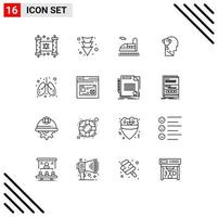 16 Thematic Vector Outlines and Editable Symbols of medical health transport care award Editable Vector Design Elements