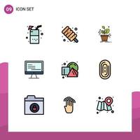 9 Creative Icons Modern Signs and Symbols of shapes cube grow education monitore Editable Vector Design Elements