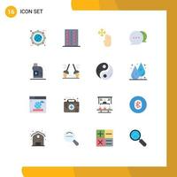 16 iconos creativos, signos y símbolos modernos de una forma de comunicación más limpia, chatea con un paquete editable de elementos creativos de diseño de vectores. vector
