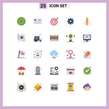 25 Universal Flat Colors Set for Web and Mobile Applications plan vegetable target food setting Editable Vector Design Elements