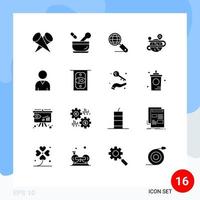 Pictogram Set of 16 Simple Solid Glyphs of resources map globe globe creative Editable Vector Design Elements