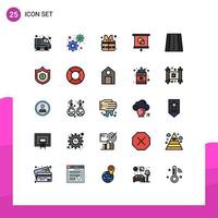 User Interface Pack of 25 Basic Filled line Flat Colors of security way park road school Editable Vector Design Elements