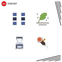 Pack of 4 creative Flat Icons of layout arcade wireframe pen game Editable Vector Design Elements