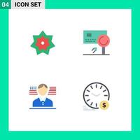 User Interface Pack of 4 Basic Flat Icons of holy fraud month banking american Editable Vector Design Elements