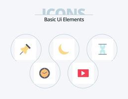 Basic Ui Elements Flat Icon Pack 5 Icon Design. loading. glass. paper. natural. night vector