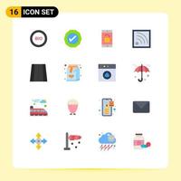 Pack of 16 Modern Flat Colors Signs and Symbols for Web Print Media such as road wifi tick signal unlock Editable Pack of Creative Vector Design Elements
