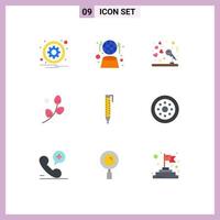 9 Creative Icons Modern Signs and Symbols of pen easter network egg reception Editable Vector Design Elements