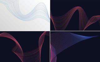 Collection of geometric minimal lines pattern set vector