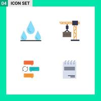 Editable Vector Line Pack of 4 Simple Flat Icons of drops conversation cargo shipping auto Editable Vector Design Elements