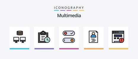 Multimedia Line Filled 5 Icon Pack Including . bookmark. tasks. Creative Icons Design vector