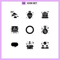 9 iconos creativos signos y símbolos modernos de fórmula de junta de postre de anillo de fondo elementos de diseño vectorial editables vector