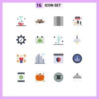 16 Flat Color concept for Websites Mobile and Apps security shopping fathers day shopping marketplace Editable Pack of Creative Vector Design Elements