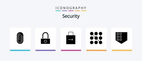 Security Glyph 5 Icon Pack Including . security. lock pad. protect. pattern. Creative Icons Design vector