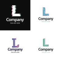 letra l diseño de paquete de logotipos grandes diseño de logotipos modernos y creativos para su negocio vector