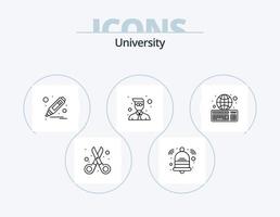 University Line Icon Pack 5 Icon Design. online assignment. achievement. education. star. award vector