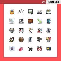 Modern Set of 25 Filled line Flat Colors and symbols such as ableton book photo computer management Editable Vector Design Elements