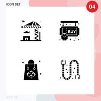 4 Creative Icons Modern Signs and Symbols of crane autumn building pending sale Editable Vector Design Elements