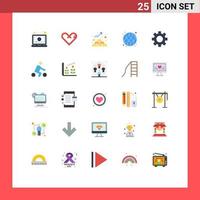 Universal Icon Symbols Group of 25 Modern Flat Colors of gear seo surprise internet asset Editable Vector Design Elements