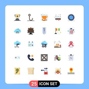 Set of 25 Commercial Flat Colors pack for development coding break glasses book Editable Vector Design Elements