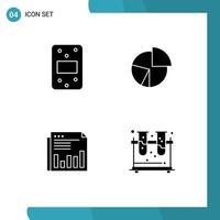 Stock Vector Icon Pack of 4 Line Signs and Symbols for flour statistics chart finance business Editable Vector Design Elements