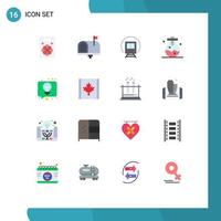 16 Universal Flat Colors Set for Web and Mobile Applications idea conversation cortege laboratory chemical Editable Pack of Creative Vector Design Elements