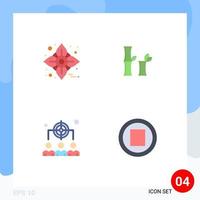 User Interface Pack of 4 Basic Flat Icons of thanksgiving leadership thanksgiving chinese media Editable Vector Design Elements