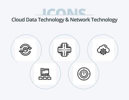 Cloud Data Technology And Network Technology Line Icon Pack 5 Icon Design. folder . computing. computing. browser. computing vector