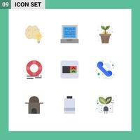 9 Creative Icons Modern Signs and Symbols of form protection agriculture lifebuoy circle Editable Vector Design Elements