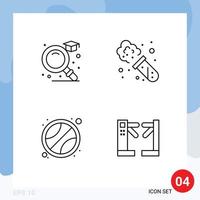 Stock Vector Icon Pack of 4 Line Signs and Symbols for education access chemistry ball turnstiles Editable Vector Design Elements