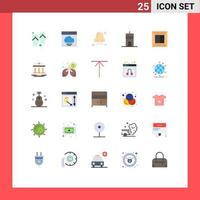 Universal Icon Symbols Group of 25 Modern Flat Colors of printer signal air buildings pollution Editable Vector Design Elements