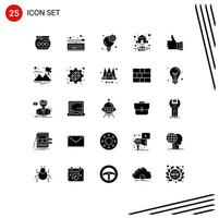 Set of 25 Modern UI Icons Symbols Signs for like real keypad for gear Editable Vector Design Elements