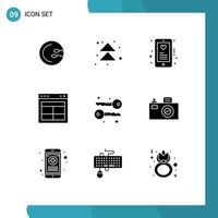 9 Creative Icons Modern Signs and Symbols of cryptography text device layout divide Editable Vector Design Elements