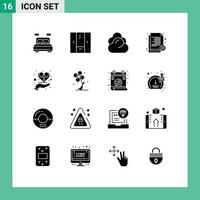 Pictogram Set of 16 Simple Solid Glyphs of reject office wardrobe employee storage Editable Vector Design Elements