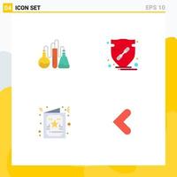 4 Universal Flat Icons Set for Web and Mobile Applications chemical card science arrow greeting Editable Vector Design Elements